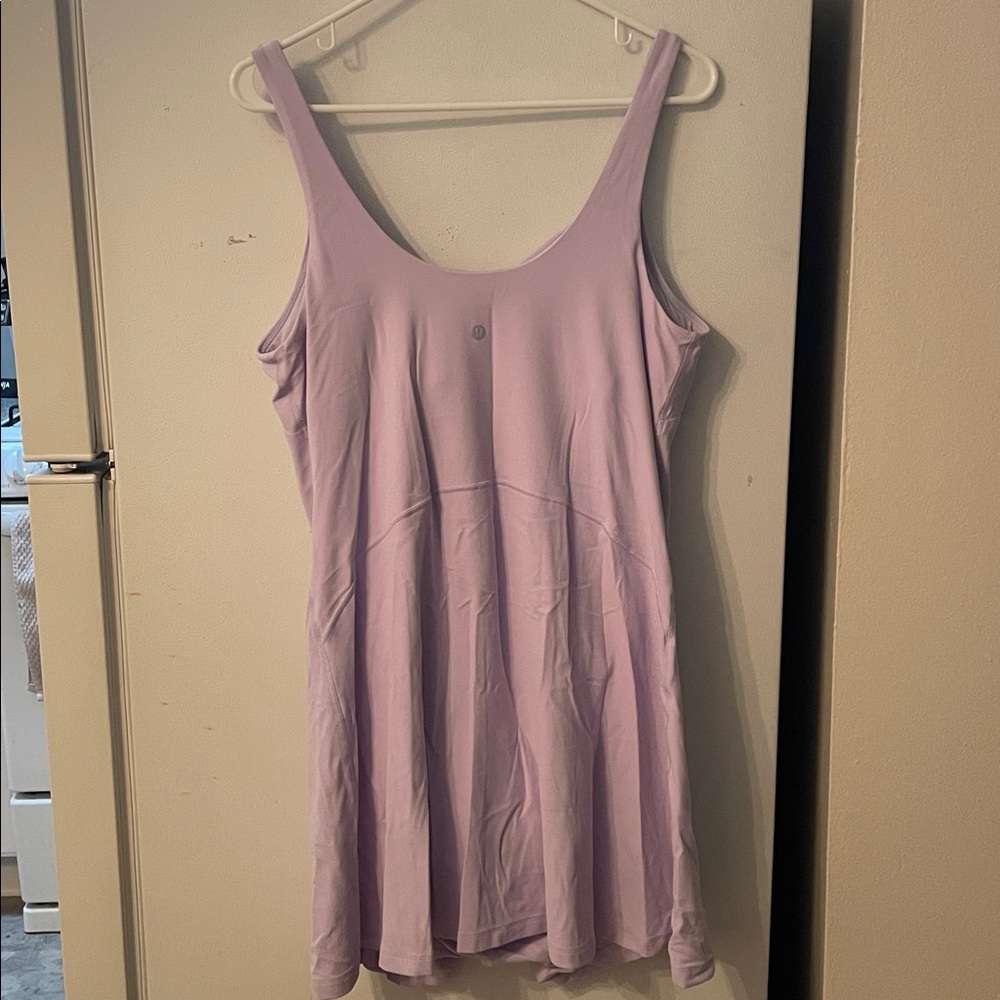 Lululemon Size 14 Baby Purple Align Dress With Under Shorts Pockets Padded Tank - Picture 3 of 10